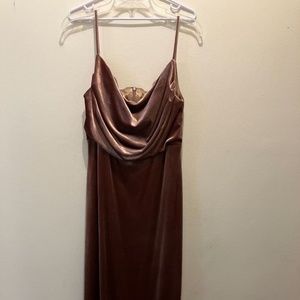 Floor Length Crushed Velvet Dress